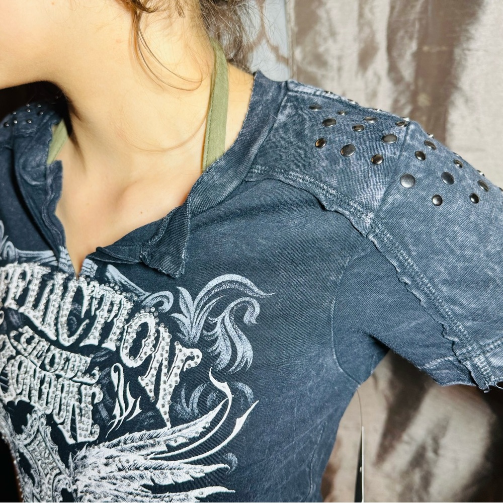 Affliction NWT WOMES TOP - Picture 9 of 14